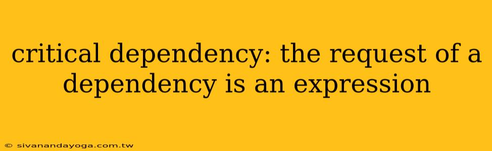 critical dependency: the request of a dependency is an expression