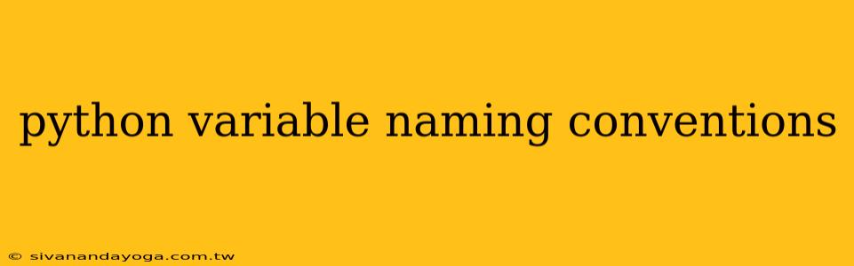 python variable naming conventions