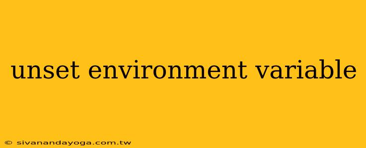 unset environment variable